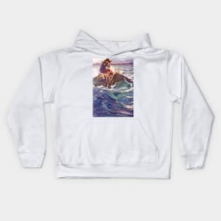 John Tries to Catch a Mermaid by Alice B. Woodward Kids Hoodie